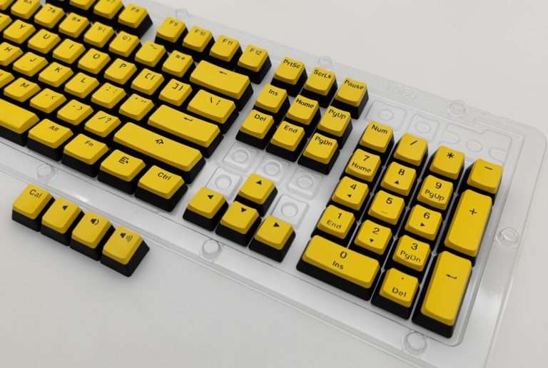 Pudding Keybacks Yellow&Black PBT Pudding Keycap - Double Shot - KEEBFORCE